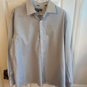 Kenneth Cole Men's Navy Striped Dress Shirt